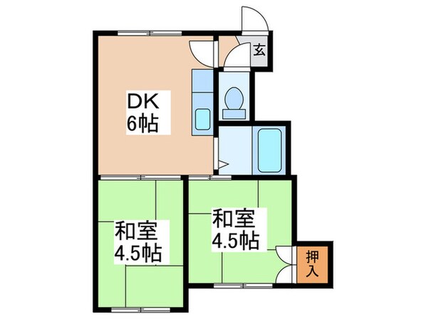 東屯田ハイツの物件間取画像